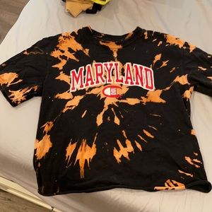 University of maryland custom acid wash tee
